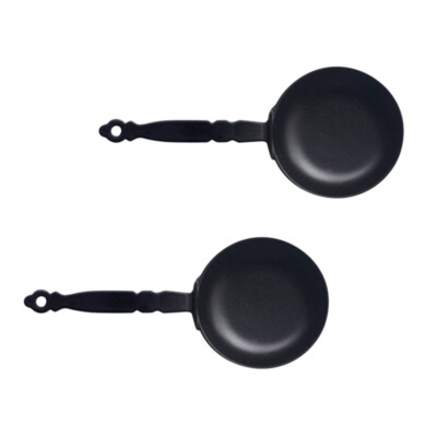 2PCS Mini Pan Toys Mini Pretend Food Pan Dollhouse Accessories Kitchen Pan Toys