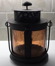 Metal with Copper Glass Candle Latern