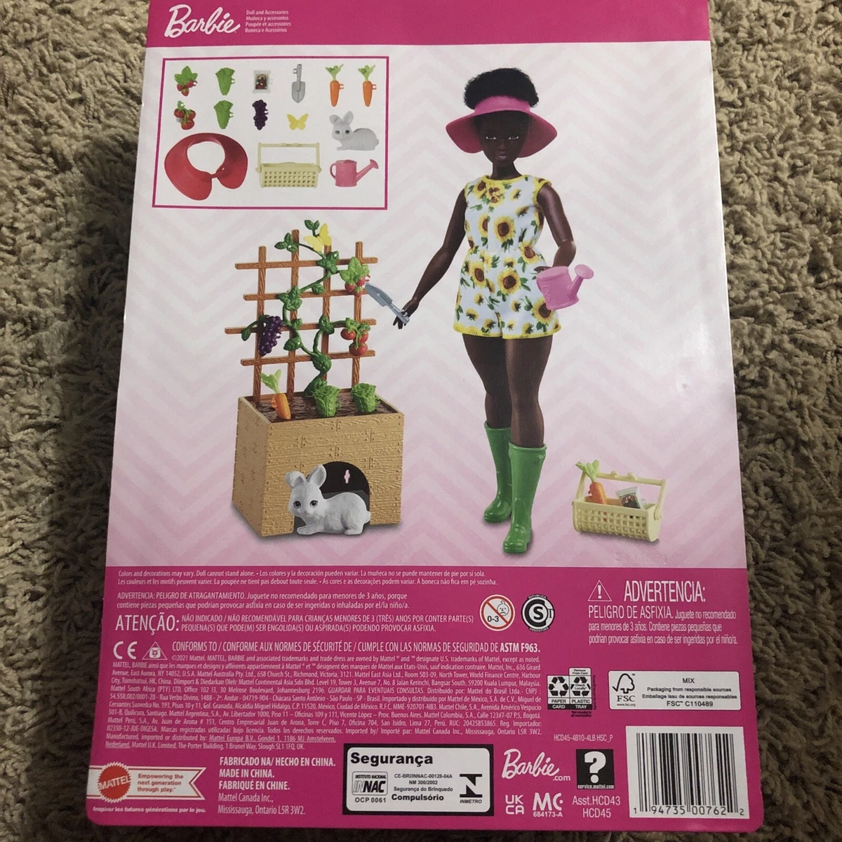 Barbie Doll Gardening Curvy Doll With Playset New