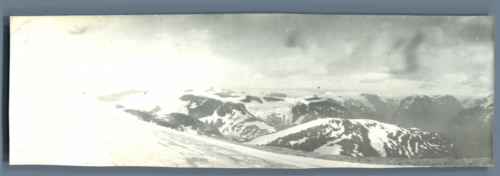 Norvège, Vue panoramique des montagnes Vintage silver print. Vintage Norway Ti - Afbeelding 1 van 1