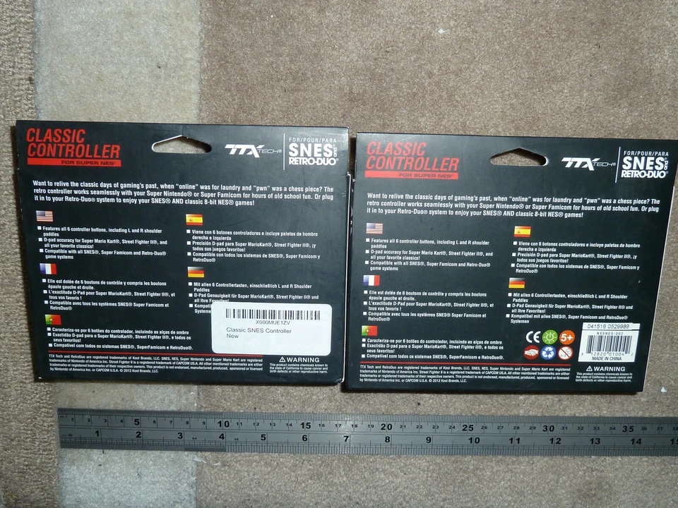 2 x SUPER NINTENDO SNES RETRO DUO CONTROLLER GAMEPAD GAME CONTROL PAD BRAND NEW! - Image 2 of 2