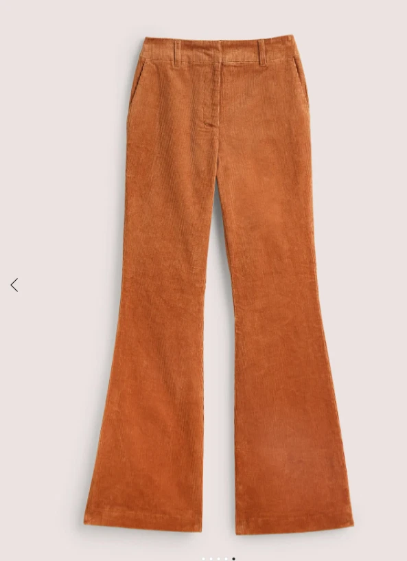 Boden Flare High Rise Corduroy Pants Orange UK 16L US 12L 12 Tall R0180 NWT - Image 3 of 4