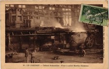 Old postcard Le Creusot - Schneider factories - Martin Siemens steel oven (637457)