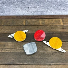 Vintage Cateye Reflector Lot RR-250 WU 270 Amber Red Set 4 A6