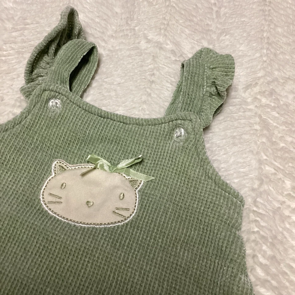 Hermoso Bebé Niñas Verde Mar Niña Bebé 18 Meses Vestido Acanalado Tejido Foto 3 de 4