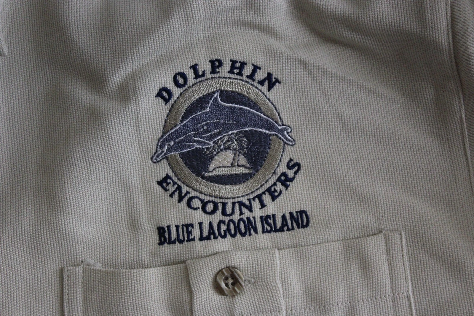 Sea Palms Dolphin Encounters Blue Lagoon Island Camp Shirt Medium M