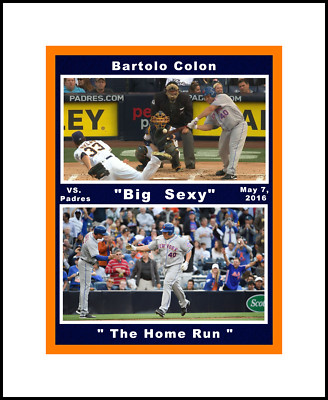 BARTOLO COLON NEW YORK MET MATTED MULTI IMAGE COLLAGE PHOTO OF ONLY HOME RUN #2