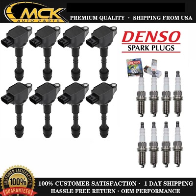 8x Ignition Coil & 8x Denso Spark Plug Kit for Nissan Armada Titan INFINITI QX56