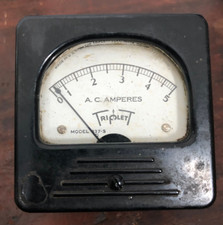 Vintage Triplett Model 337-S AC Amperes Gauge Meter Steampunk