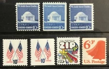 US #1509, 1510, 1510b, 1511, 1518, 1519, 1520    1973 Regular Issues set - MNH 