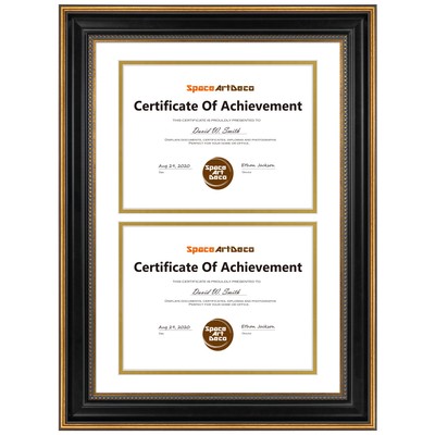 14x20 Double/Dual Picture Frame for Two 8.5x11 Certificates Documents College