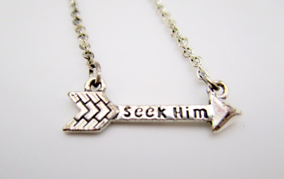 Premier Designs Limited Arrow Necklace Seek Him Reversible Christian Jewelry