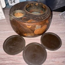 Rare Vintage Japanese Tobako Bon Smokers Tray Mother Of Pearl Inlay M21