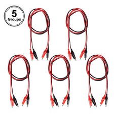 5 Groups 1M Test Leads Set with Alligator Clips,Red and Black Alligator Clips