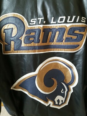 Amazing St. Louis Rams Classic NFL Logo Genuine Leather Coat