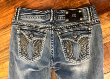 Miss Me Boot Wings Button-Flap Pocket Women's Size 30 x 32