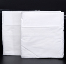 Vintage MATOUK White Hemstitch Set of 2 Standard Pillowcase 100 Egyptian Cotton