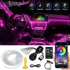 5 in 1 LED Car Interior Ambient Lights Neon Fiber Optic Lighting Kit with APP Re