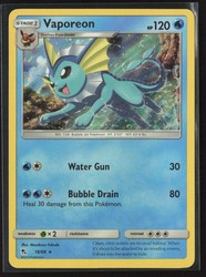 Vaporeon 18/68 Holo Rare Hidden Fates