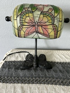 Tiffani Style Banker Desk Lamp Butterfly