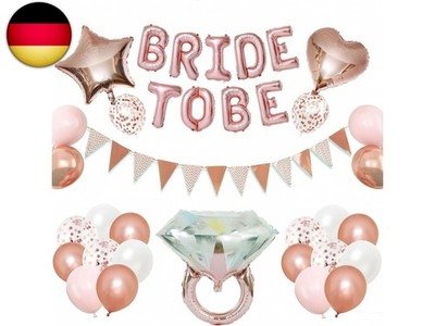 Bride to Be Deko Luftballons Set, JGA Deko Folienballon Roségold,