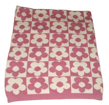 Dwell Studio Purple Lavender Flowers Squares Knit Baby Blanket Pink -ish Target