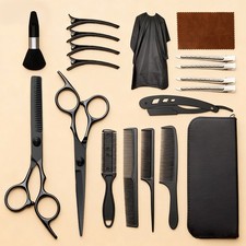 19Pcs Pro Hair Cutting Scissors Shears Set Hair Cutting Tools Kit for Salon,Home