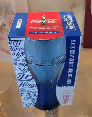 McDonald's Coca Cola Glas von 2015 OVP in Dunkelblau