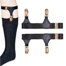 Verdancy Men  s 2 Pieces Sock Garters Belt Holders Adjustable One Size, Bronze
