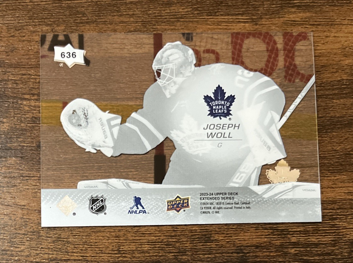 2023-24 Upper Deck Extended Clear Cut #636 Joseph Woll Toronto