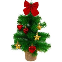Mini Weihnachtsbaum 45Cm 🎄 Deko Tannenbaum Mit Kugeln & Schleife Tischdeko