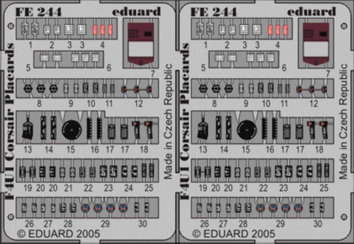 Eduard FE244 1:48 F4U-1 Corsair placards to be used with Tamiya