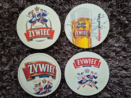 Zywiec Beer Mats - 4 Coasters from Poland - Beermat