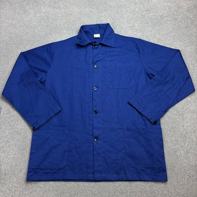 Französische Jacke Erwachsene Large blau Vintage Arbeitskleidung Utility Haus...