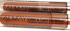 2 tubes Almay Color & Care Lip Gloss 200 "Rose Glow" NEW SEALED. .1 fl. oz.