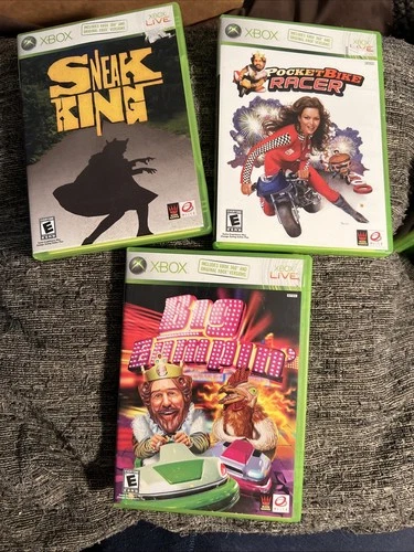 CIB LOT 3 Xbox / 360 Burger King Games Big Bumpin Pocketbike Racer Sneak Tested