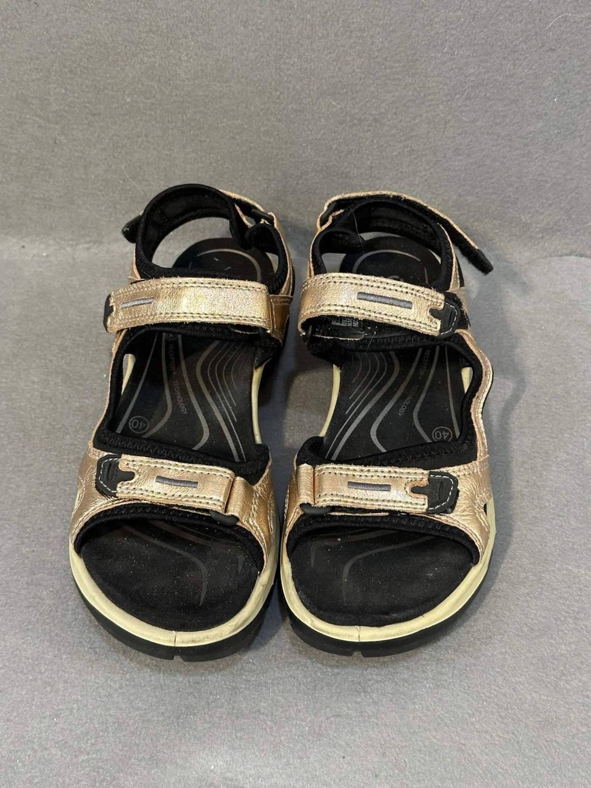 Ecco sandali donna Yucatan taglia 40 9 scarpe oro rosa sport cinturino outdoor comode