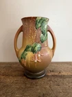 Roseville Pottery 8 1/4" "BROWN FUCHSIA" Handled Footed Vase 898-8 Circa 1930's