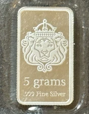 5 Gram .999 Silver Bar - Scottsdale Mint Silver Bullion Bar Sealed Fractional!!