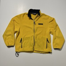 Vintage Polo Sport Ralph Lauren Men's Yellow Black Navy Fleece Full Zip XL USA