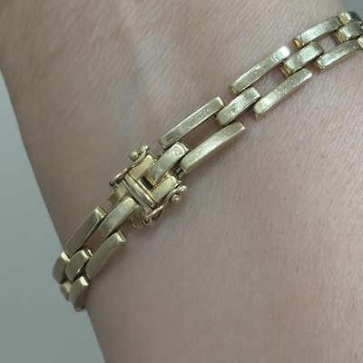 Vintage 14k Panther-Stil Gliederarmband 7 3/4 Zoll