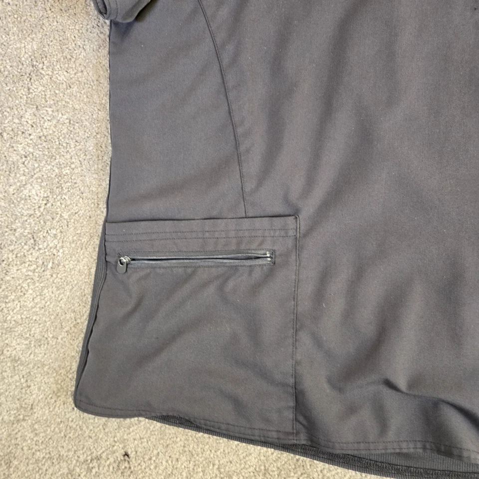 Med Couture Touch XL 码灰色磨砂上衣衬衫带口袋 — 第 3/4 张图片