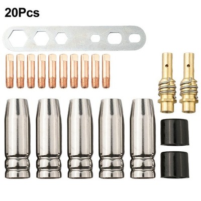 20-teiliges MIG/MAG Schweißdüse Spitze Verbindungsstab Kit für 15AK Ersatz