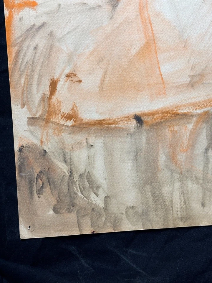 Años 60 FAVREAU, Olga Posó Mujer Anciana Desnuda Acuarela Lavado Estudio para Pintura al Óleo Foto 3 de 4