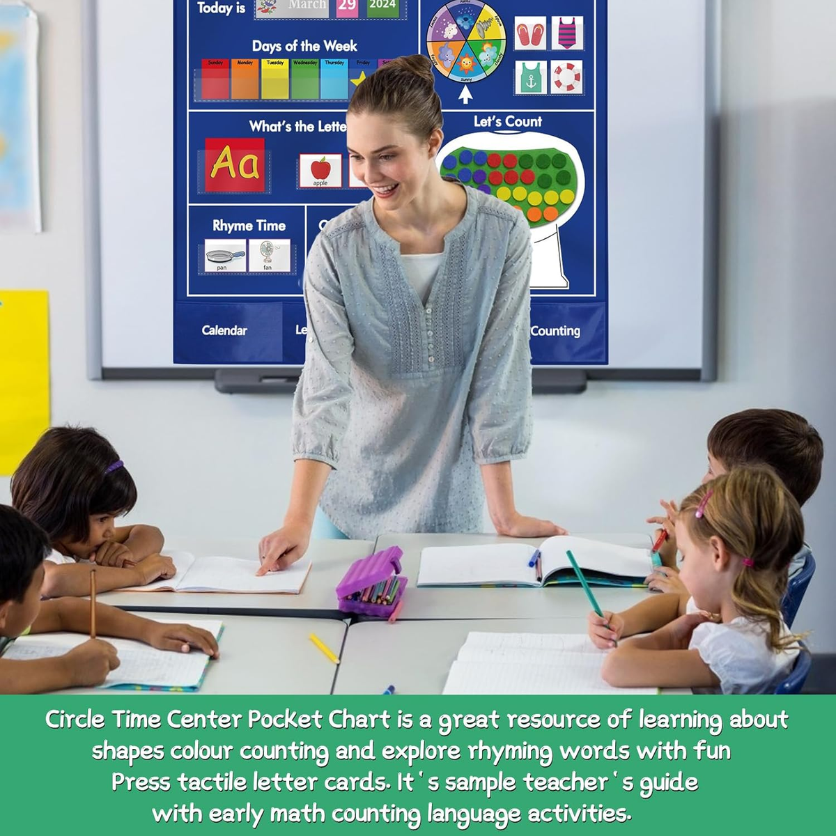 Circle Time Learning Center Circle Learning Time Center Pocket Chart ...
