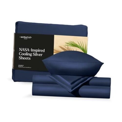 Luxe Cooling Bed Sheets – 4-Piece Silver Infused Set – 300 Thread Count –