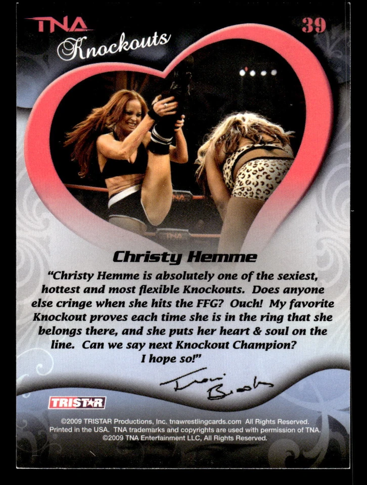 Christy Hemme 2009 TriStar TNA Knockouts #39 WWE - Image 2 of 2