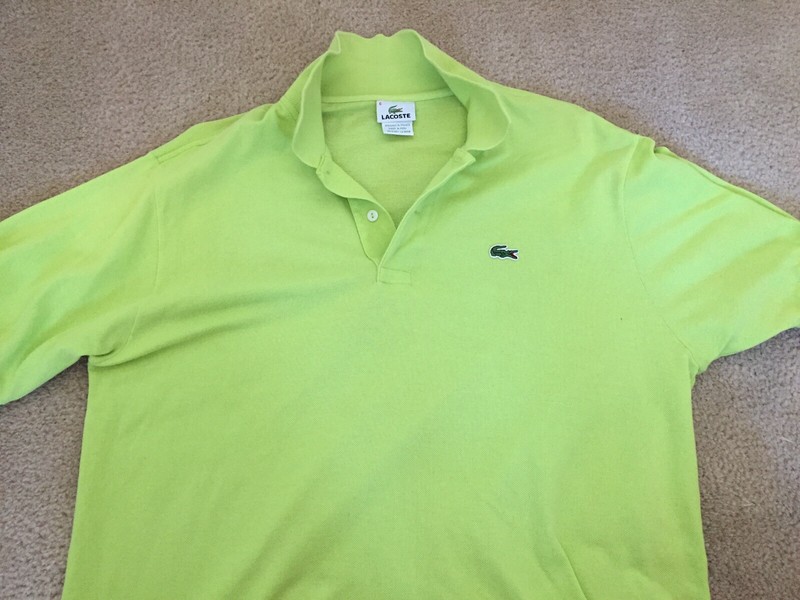 Men Lacoste Regular Fit Pique Short Sleeves  Polo Shirt Apple Green Sz FR6 XL