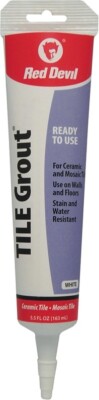 Red Devil 0425 Durable Resistant Pre-Mixed Tile Grout Squeeze Tube 5.5 oz