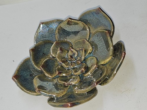 Handmade Glazed 3D Ceramic Succulent Flower Sculpture Modern Art Tablescape ¹ - Picture 32 of 45